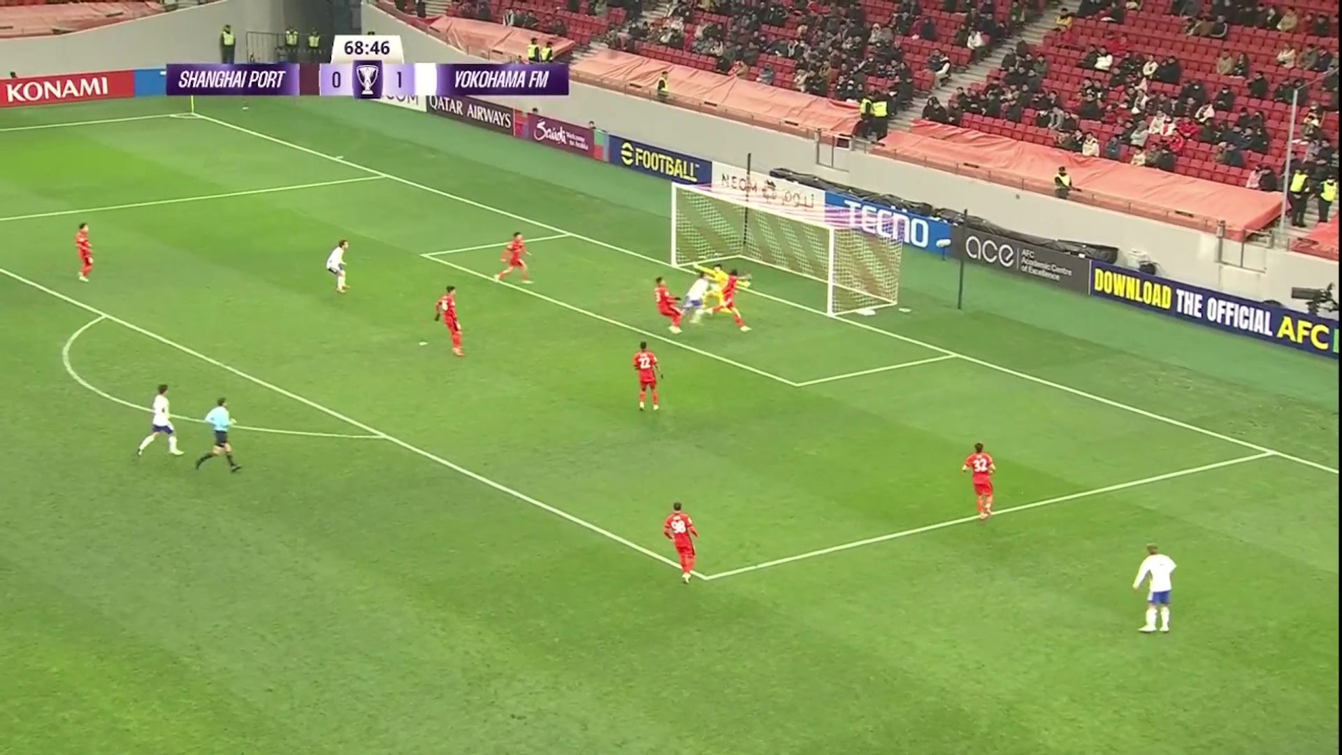 5分鐘連丟2球！海港第69分鐘再次失守，海港0-2橫濱水手